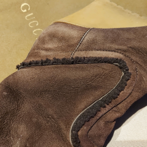 Gucci wedge high heel suede boots - Picture 4 of 6
